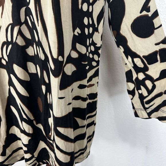 Chicos Travelers Top Women Large Animal Print Embellished Slinky Knit Tunic - Picture 5 of 10